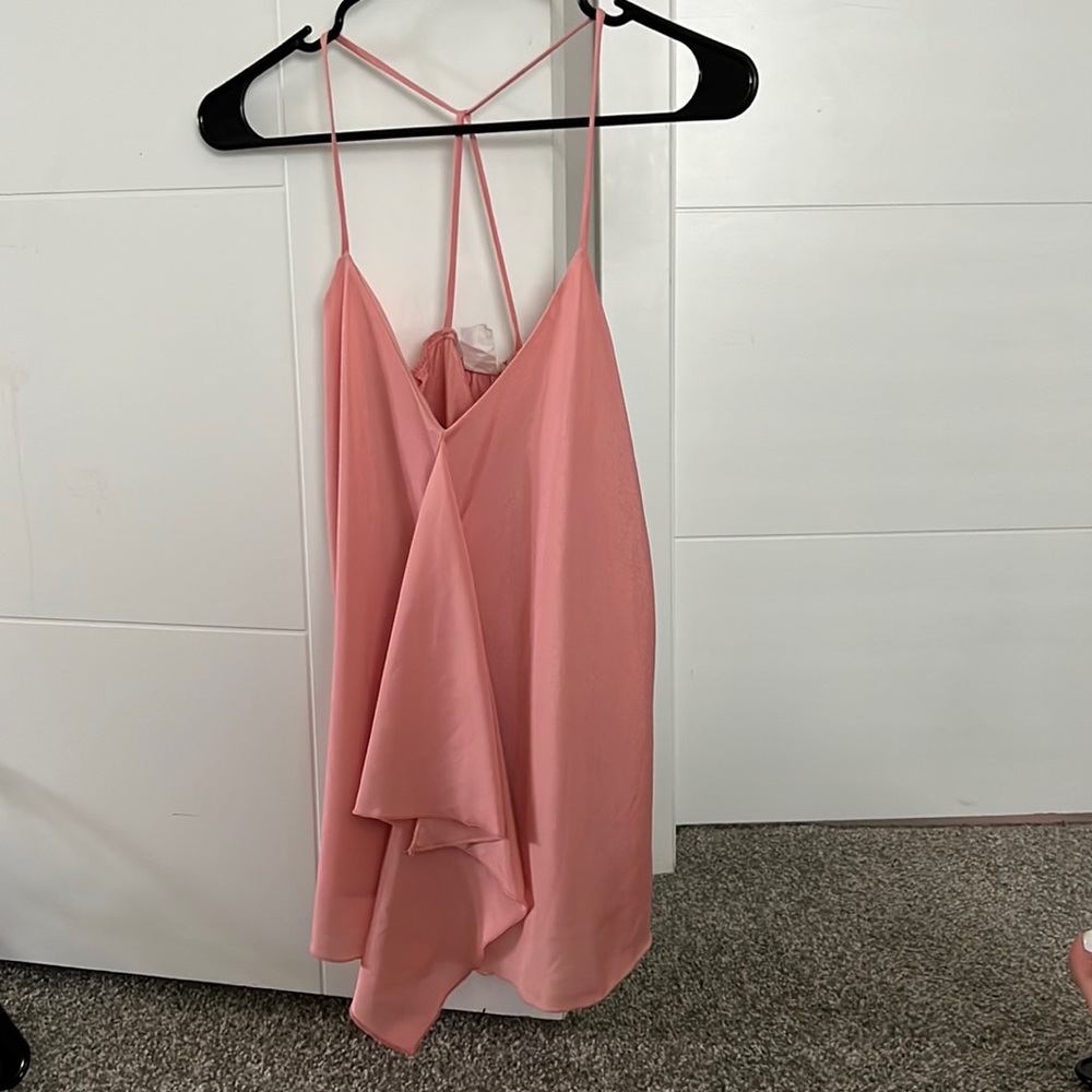 Pink ruffle tank